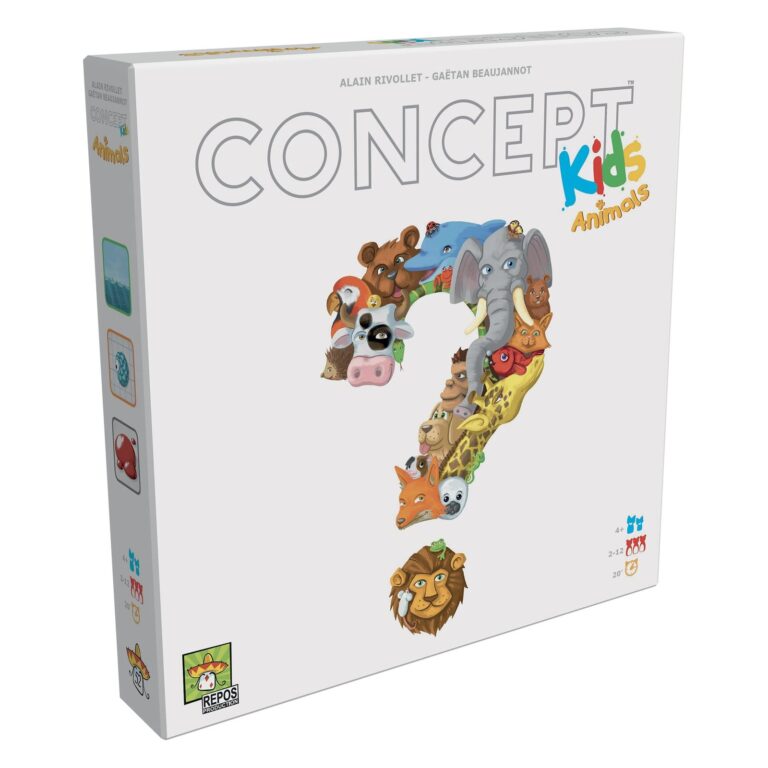 Concept Kids Animals board game box with animal-shaped question mark
