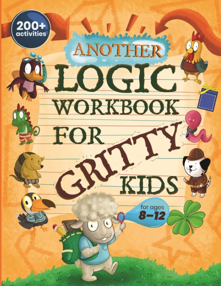 Cover of "Another Logic Workbook for Gritty Kids" with cartoon animals