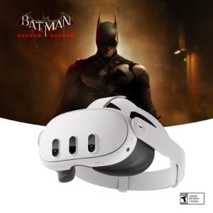 Batman Arkham Shadow VR game with a white VR headset