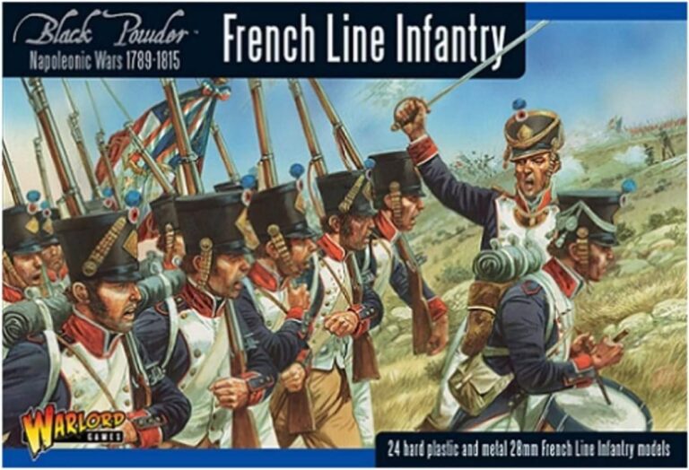 Box art of French Line Infantry soldiers in Napoleonic era battle