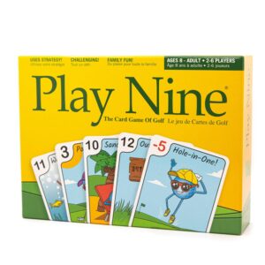 Play Nine card game box with cards showing golf-themed illustrations