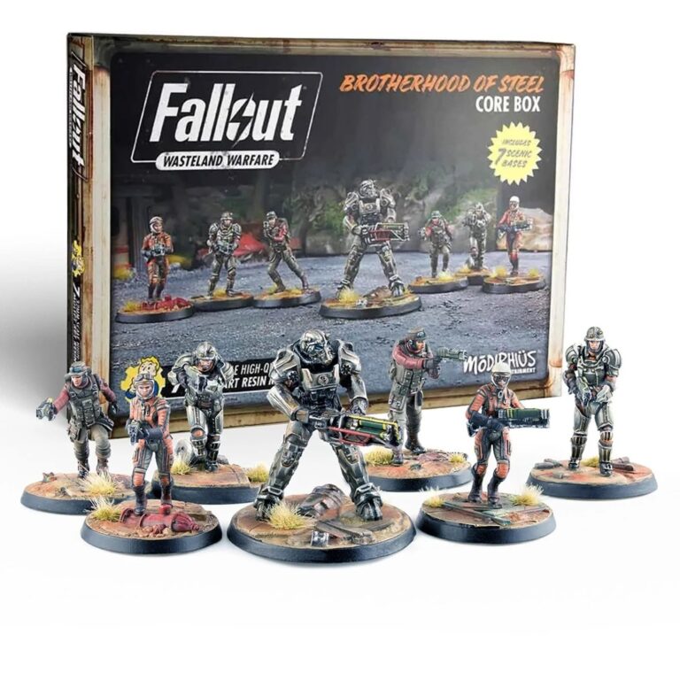 Fallout: Wasteland Warfare Brotherhood of Steel core box with miniatures