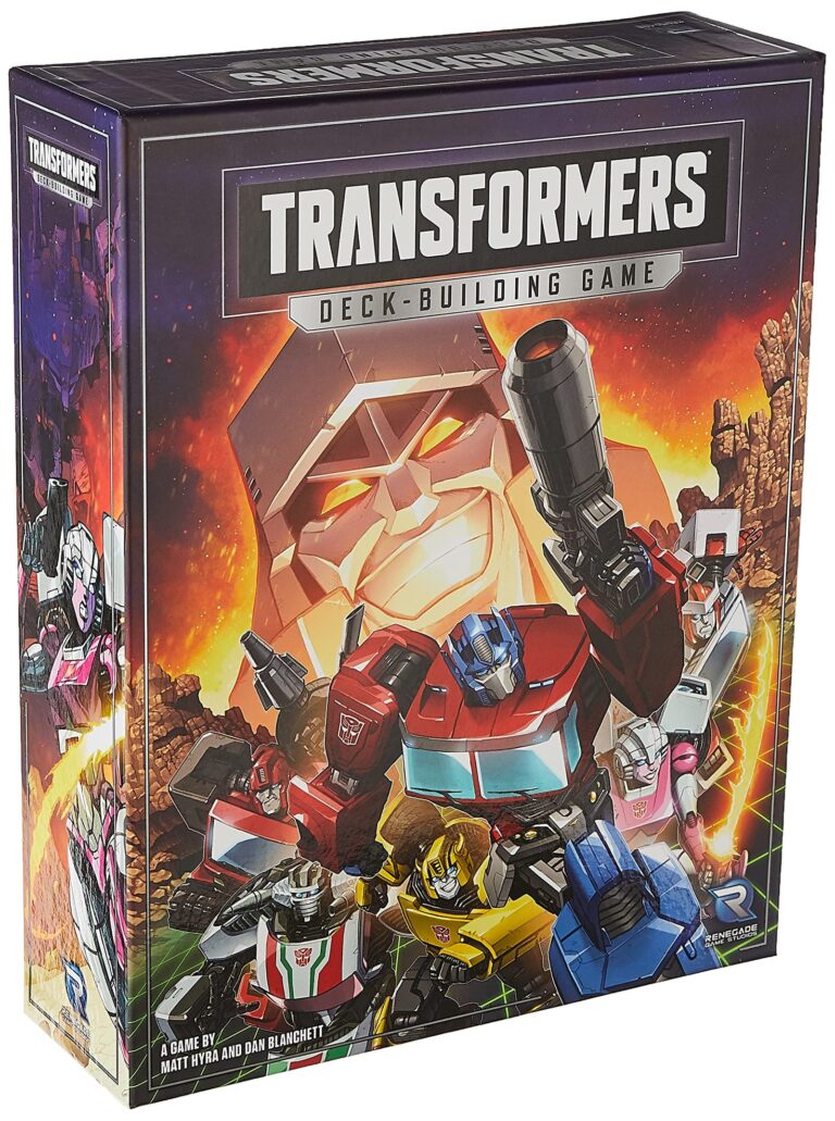Transformers Deck-Building Game box with Optimus Prime and other Autobots