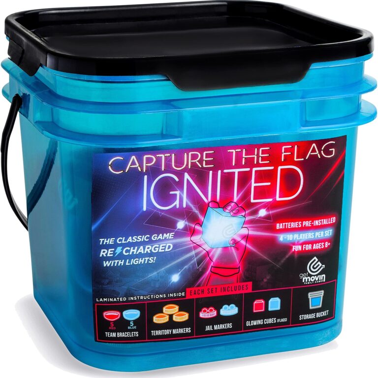 Capture the Flag Ignited" game set in a blue bucket with glowing cubes